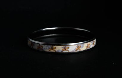 HERMES.
Silver-plated metal bracelet with...
