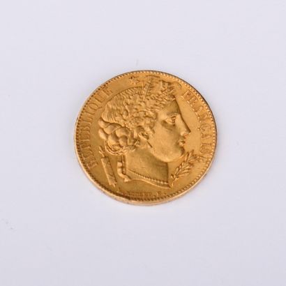 20 French Franc gold coin Ceres 1850A