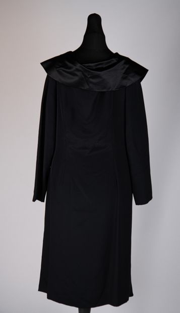 HANAE MORI, circa 1990. Black crepe and satin...