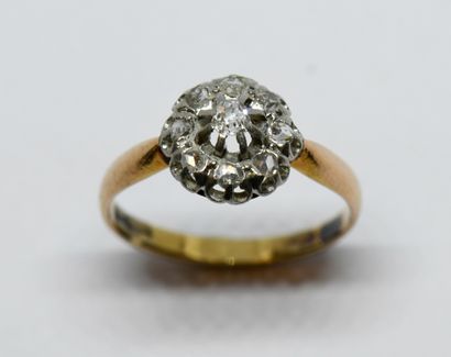 *Small gold and silver ring set with an old-cut...