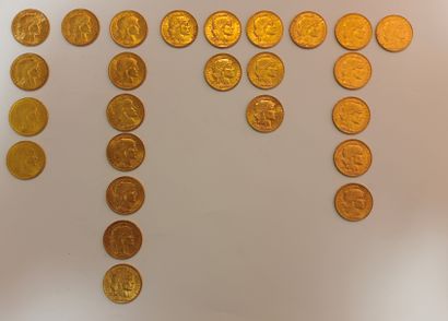 25 coins 20 Francs Français République in...