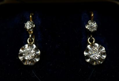 *Pair of gold and silver dormeuses set with...