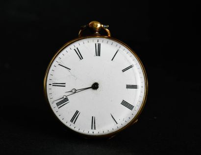 Montre à gousset en or jaune.
Le cadran émaillé...
