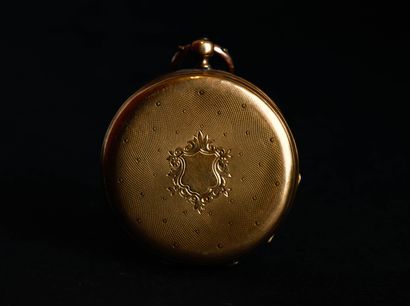 Montre à gousset en or jaune.
Le cadran émaillé...