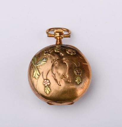 Montre de col en or rose 18 carats (750 millièmes)...