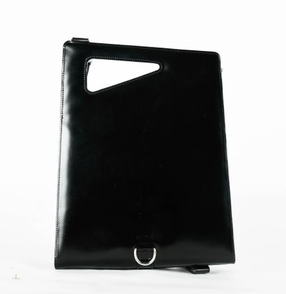 LANCEL
Structured shoulder bag in black leather...