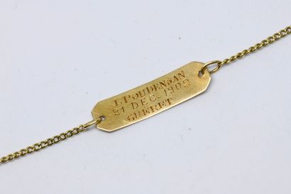 Curb in yellow gold 750 thousandths monogrammed...