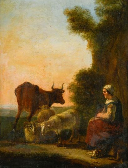 18th century Nordic school 
Shepherdess and...