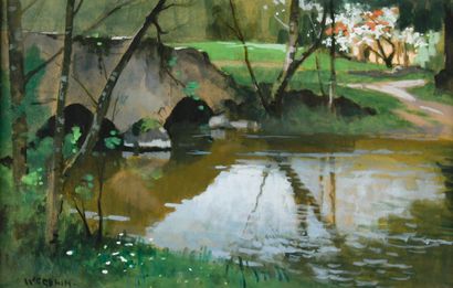 Émile WEGELIN (1875-1962)
Spring landscape...