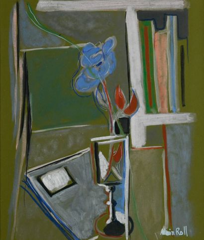 Alain ROLL (born 1938)
Flower in the studio
Gouache,...