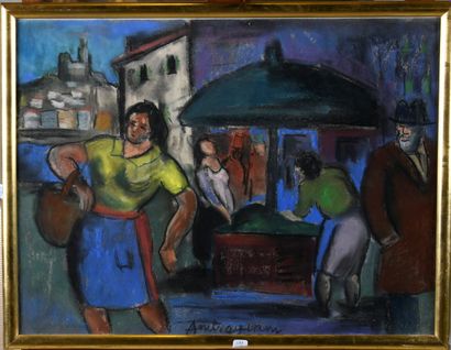 Pierre AMBROGIANI (1907-1985)
Market scene...