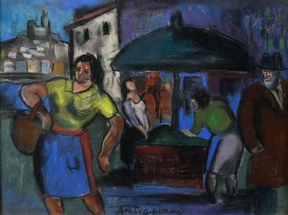 Pierre AMBROGIANI (1907-1985)
Market scene...