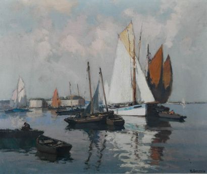 Henri BARNOIN (1882-1940)
The port of Concarneau
Oil...