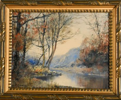 Louis AGERON (1865-1935)
River in Autumn,...