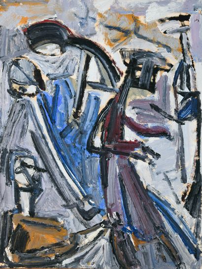 Richard MANDIN (1909-2002)
Four figures
Oil...