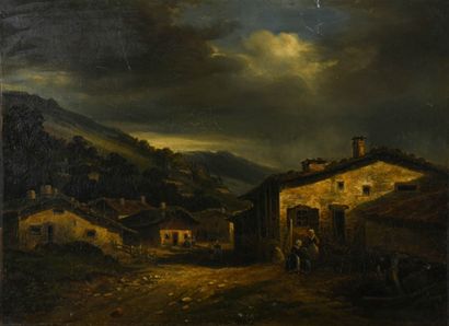 Victor FRANCK (1822-1879)
Scène animée dans...