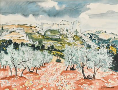 Yves BRAYER (1907-1990)
Olive trees in Baux-de-Provence...