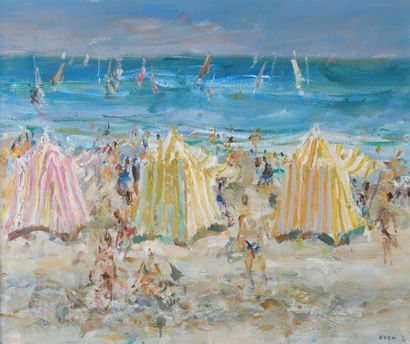 Jean EVEN (1910-1986)
Beach, gray weather
Oil...