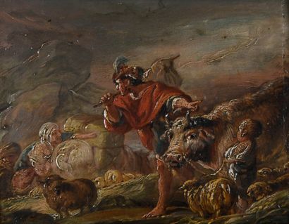 Jean-Baptiste DESHAYES (1729-1765)
A caravan
Oil...