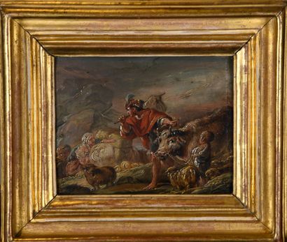 Jean-Baptiste DESHAYES (1729-1765)
A caravan
Oil...