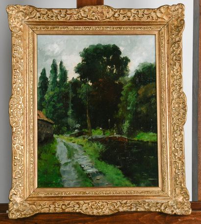 Arthur HUSTIN (1850-1924)
Barge on a Northern...