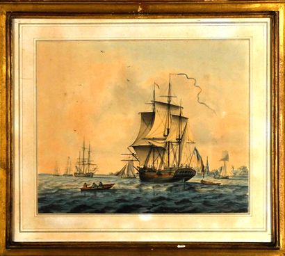 English school, late 18th or early 19th century
Marine
Watercolor...