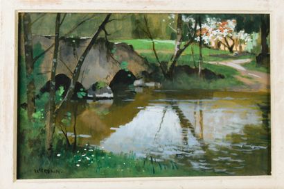 Émile WEGELIN (1875-1962)
Spring landscape...