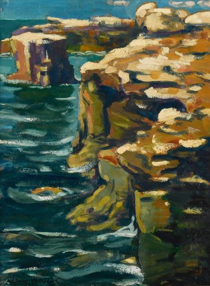 Henri MERIEUX (1867-1944) 
Rocky coast at...