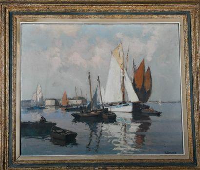 Henri BARNOIN (1882-1940)
The port of Concarneau
Oil...