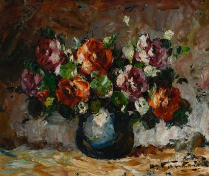 Henri FONTAINE (1887-1948)
Roses
Oil on isorel...
