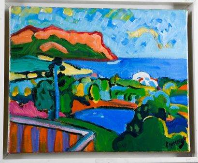 Maria PENRAAT (born 1949) 
Balcony in Cassis
Acrylic...