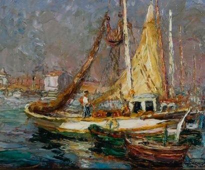Victor CUGUEN (1882-1969)
Boats in Toulon
Oil...