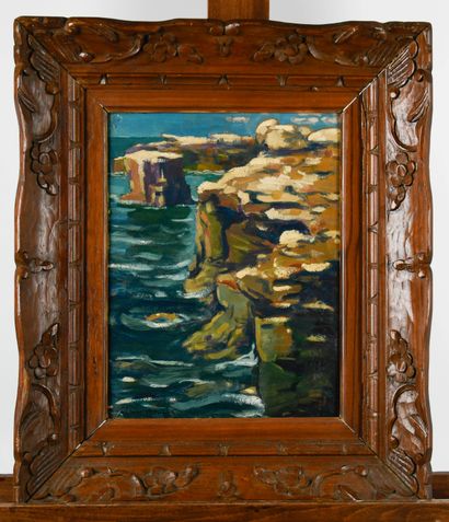 Henri MERIEUX (1867-1944) 
Rocky coast at...