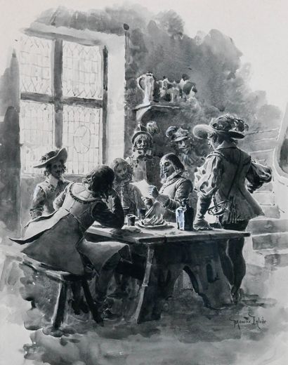 Maurice LELOIR (1853-1940)
Assembly of Musketeers
Ink...