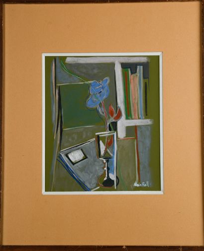 Alain ROLL (born 1938)
Flower in the studio
Gouache,...