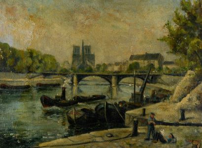 Lucien BOURGOGNE (XXth)
Paris, the Quai de...