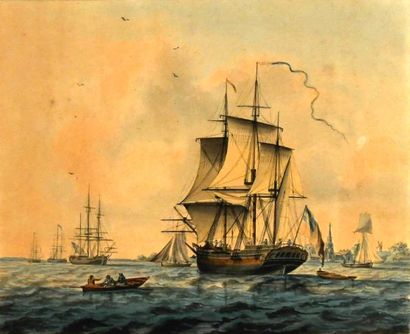 English school, late 18th or early 19th century
Marine
Watercolor...