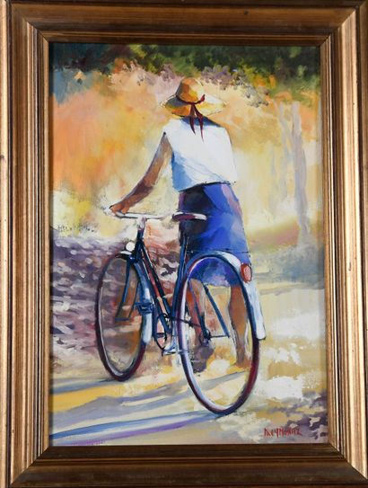 André DEYMONAZ (born 1946)
Girl with bicycle
Oil...