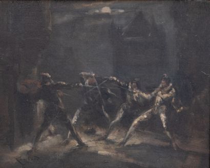 LOMBARD (XIX-XXth)
Musketeers brawl in the...