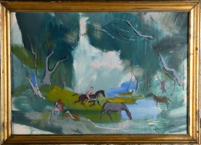 French school, 1940s/1950s
Idyllic landscape...
