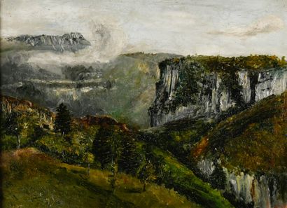 French school circa 1900
Steep landscape...