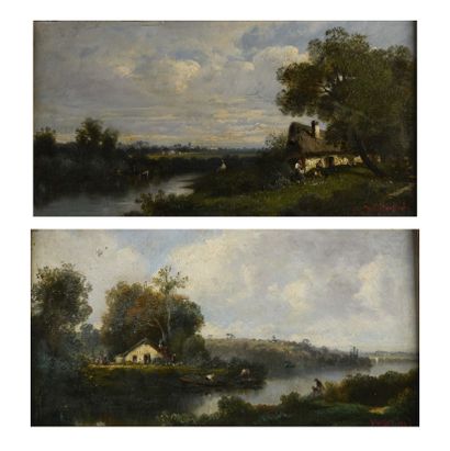V. DUPRÉ (20th century)
Farm landscapes
Two...