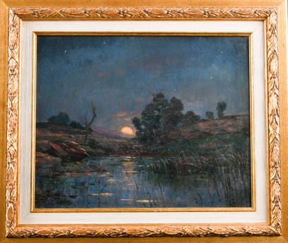 Ennemond DREVET (1886-1969)
Moonrise at Optevoz,...