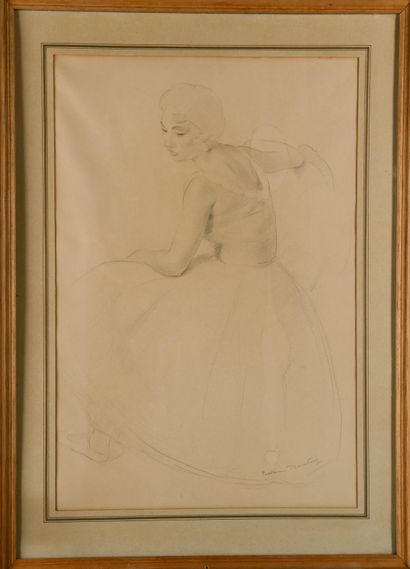 Madeleine PLANTEY (1890-1985)
Seated Dancer
Graphite...