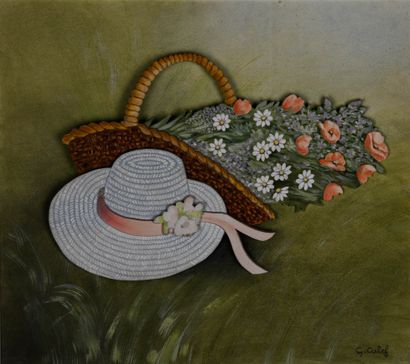 Gabriel CALEF (1921-2010)
Flower basket and...
