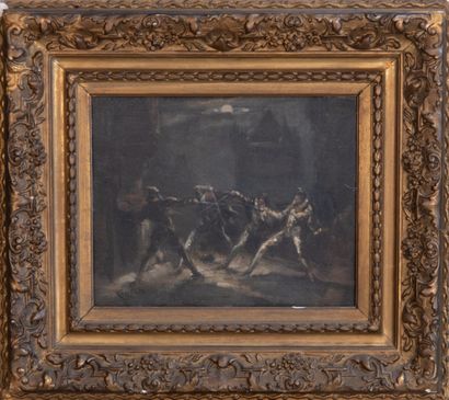 LOMBARD (XIX-XXth)
Musketeers brawl in the...