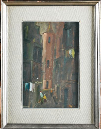Italian school of the 1960s
Alley with laundry...