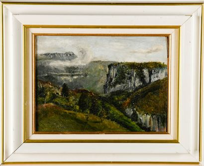 French school circa 1900
Steep landscape...