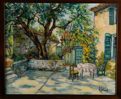 A. ROILAUD (20th century)
Sunny terrace
Oil...
