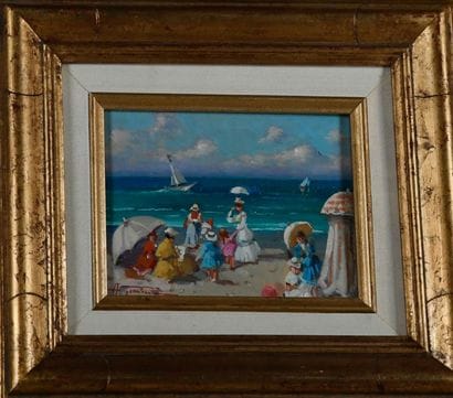 Antonio GRAVINA (1934-2011)
Beach scene
Oil...